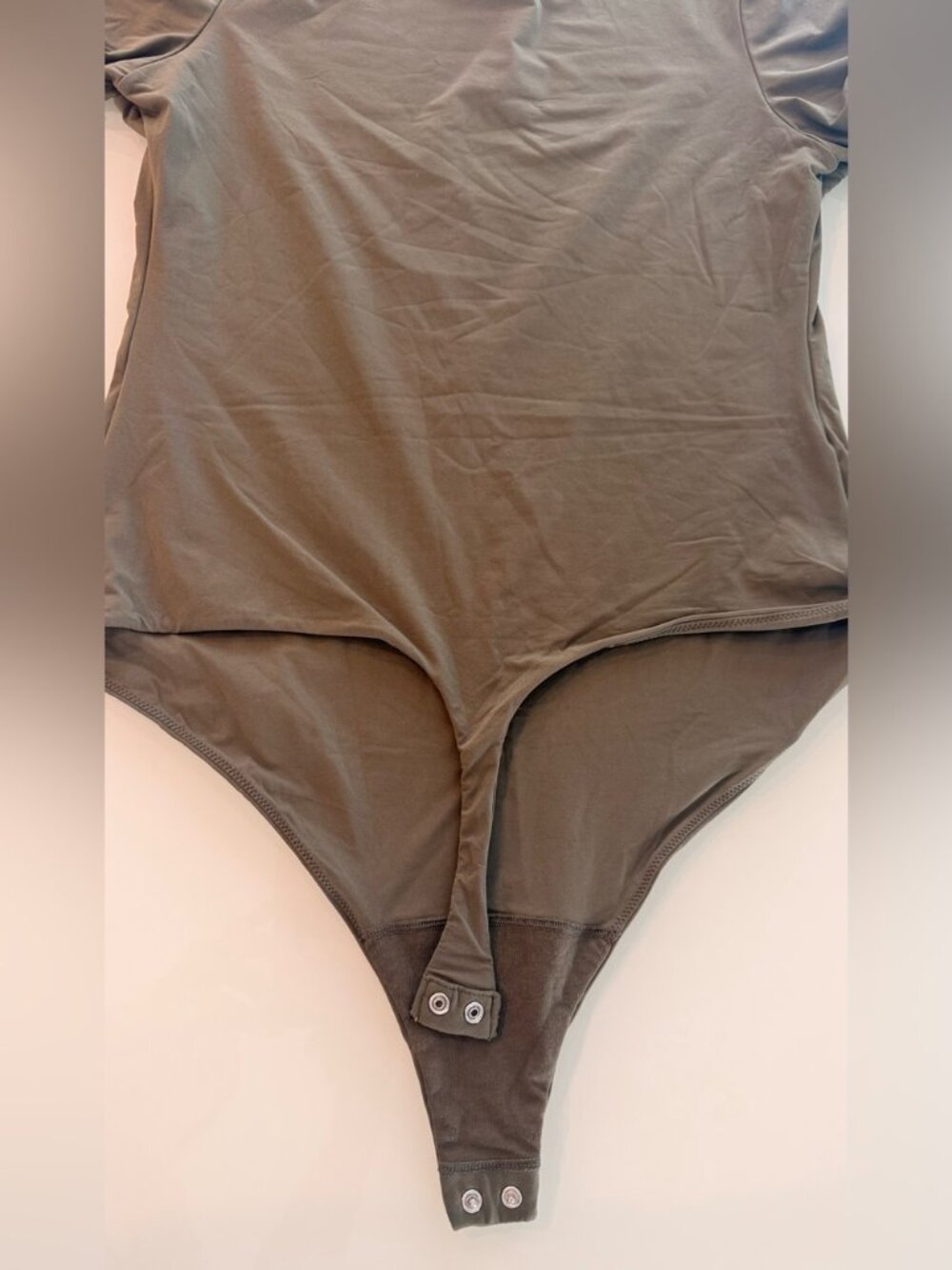 Auden Olive Green Bodysuit Soft Stretch Basic Women's Size XS NWT - Picture 7 of 11
